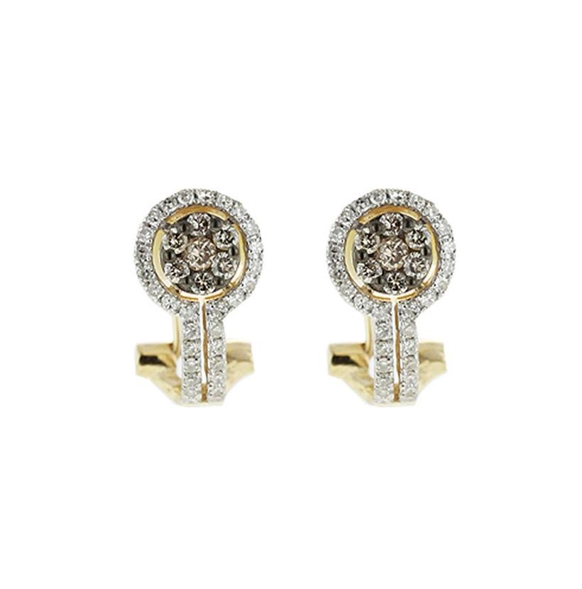 0.6 Ctw Diamond 14k Yellow Gold Round Shape Womens Diamond Earrings