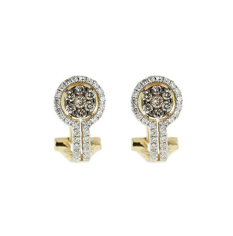 0.6 Ctw Diamond 14k Yellow Gold Round Shape Womens Diamond Earrings