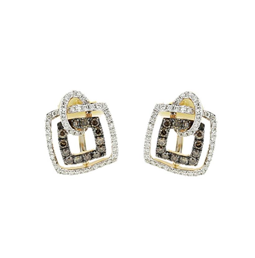 0.7 Ctw Diamond 14k Yellow Gold Round Shape Womens Diamond Earrings