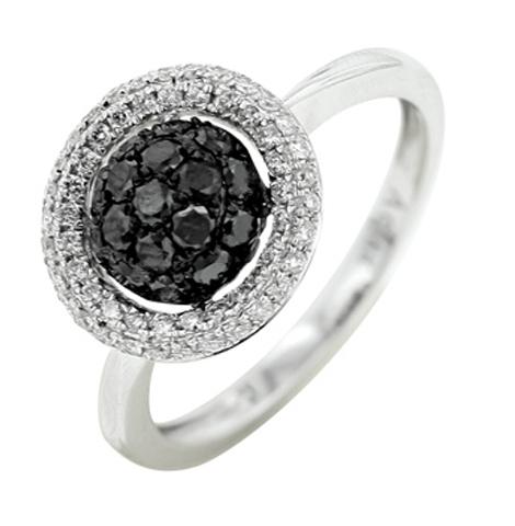 0.78 Ctw Diamond 14k White Gold Round Shape Womens Diamond Ring