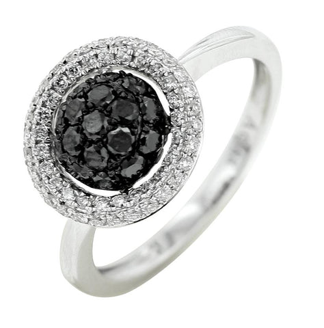 0.78 Ctw Diamond 18k White Gold Round Shape Womens Diamond Ring