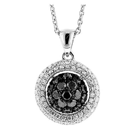 0.8 Ctw Diamond 14k White Gold Round Shape Womens Diamond Necklace Pendant With 16 Inch Chain