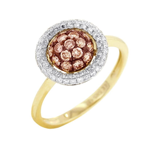 0.78 Ctw Diamond 14k Yellow Gold Round Shape Womens Diamond Ring