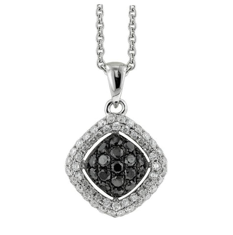 0.55 Ctw Diamond 14k White Gold Round Shape Womens Diamond Necklace Pendant With 16 Inch Chain