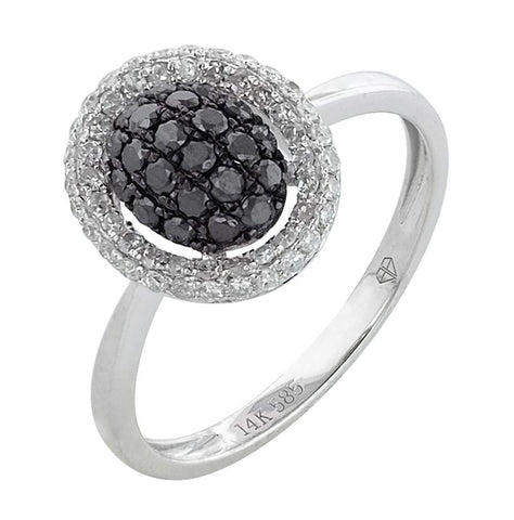 0.61 Ctw Diamond 14k White Gold Round Shape Womens Diamond Ring