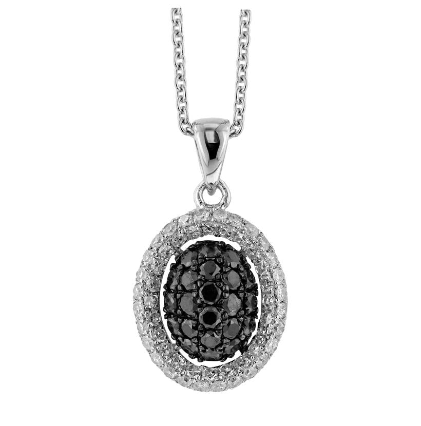 0.61 Ctw Diamond 14k White Gold Round Shape Womens Diamond Necklace Pendant With 16 Inch Chain