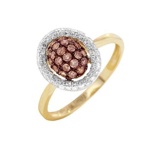 0.61 Ctw Diamond 14k Yellow Gold Round Shape Womens Diamond Ring