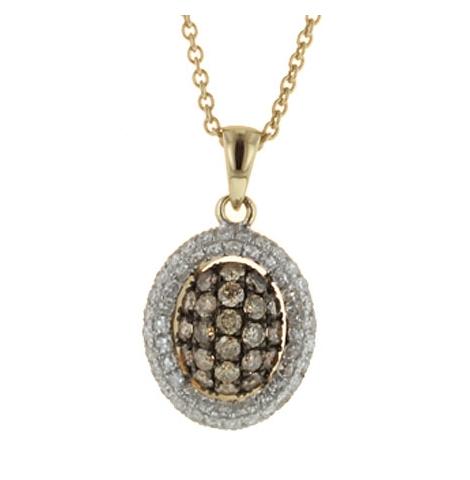 0.61 Ctw Diamond 14k Yellow Gold Round Shape Womens Diamond Necklace Pendant With 16 Inch Chain