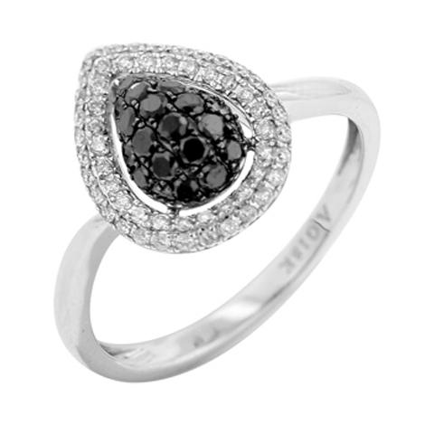 0.58 Ctw Diamond 14k White Gold Round Shape Womens Diamond Ring