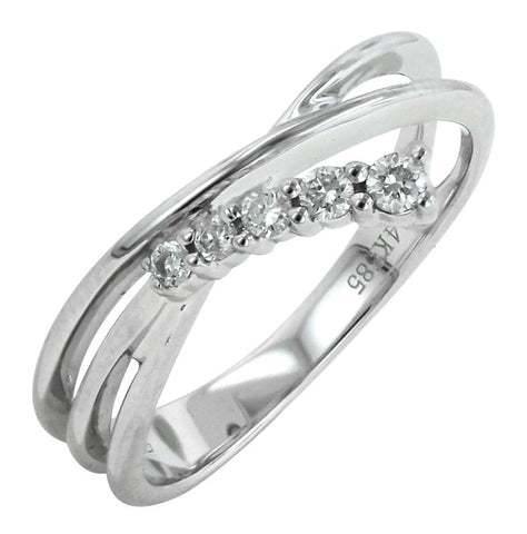 0.17 Ctw Diamond 14k White Gold Round Shape Womens Diamond Ring