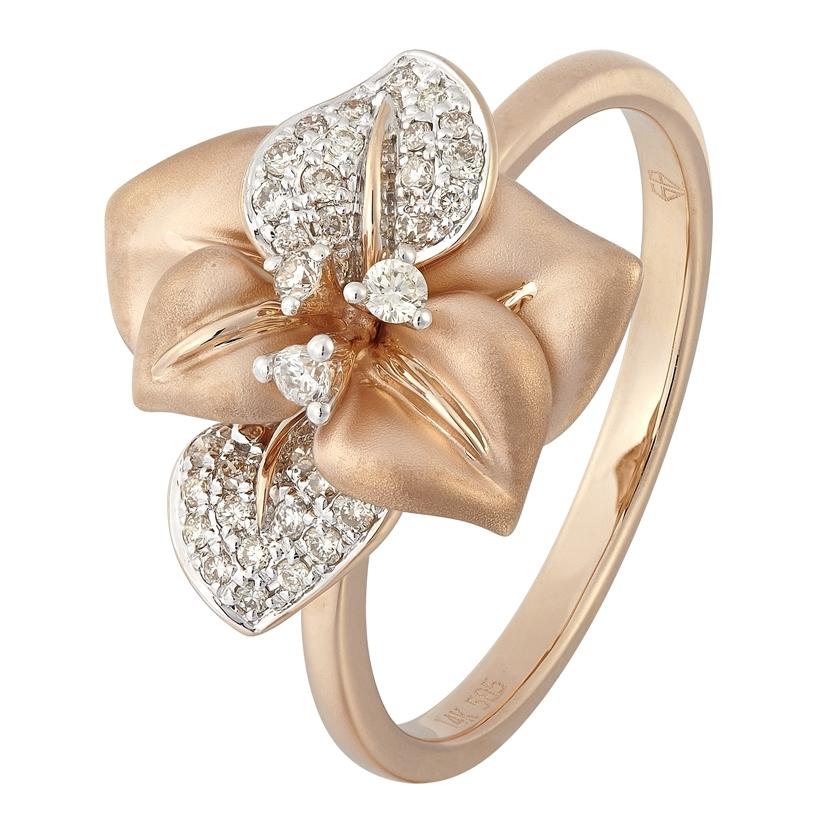 0.17 Ctw Diamond 14k Rose Gold Womens Diamond Ring