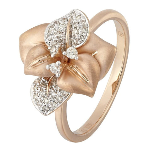 0.17 Ctw Diamond 14k Rose Gold Womens Diamond Ring