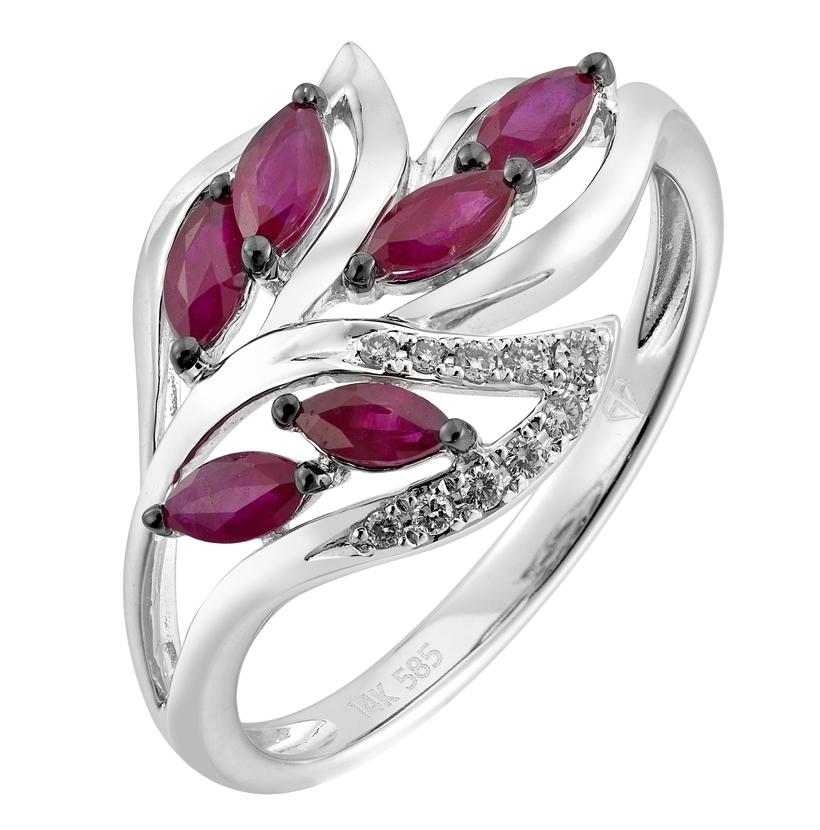 14k White Gold Womens Gemstone Ring