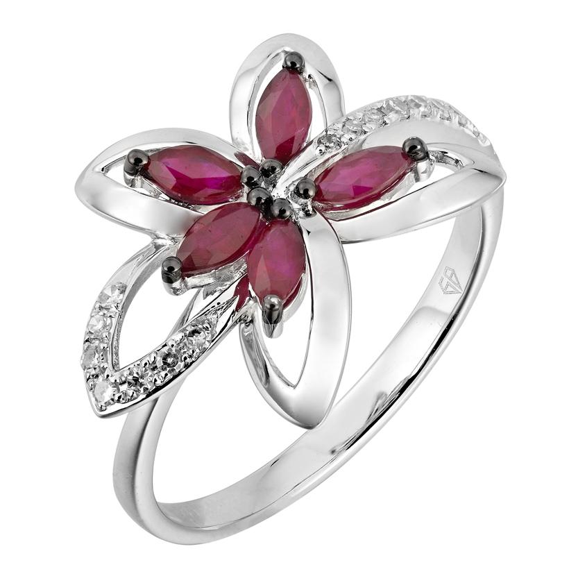 14k White Gold Womens Gemstone Ring