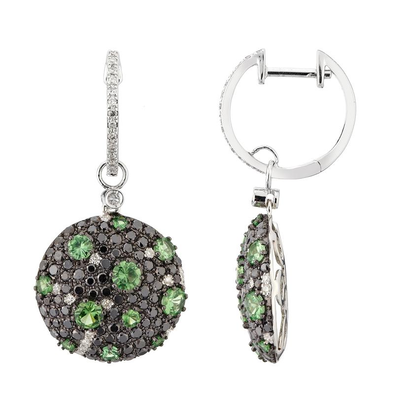 14k White Gold Womens Gemstone Earrings