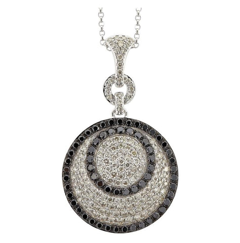 1.01 Ctw Diamond 14k White Gold Round Shape Womens Diamond Necklace Pendant With 16 Inch Chain