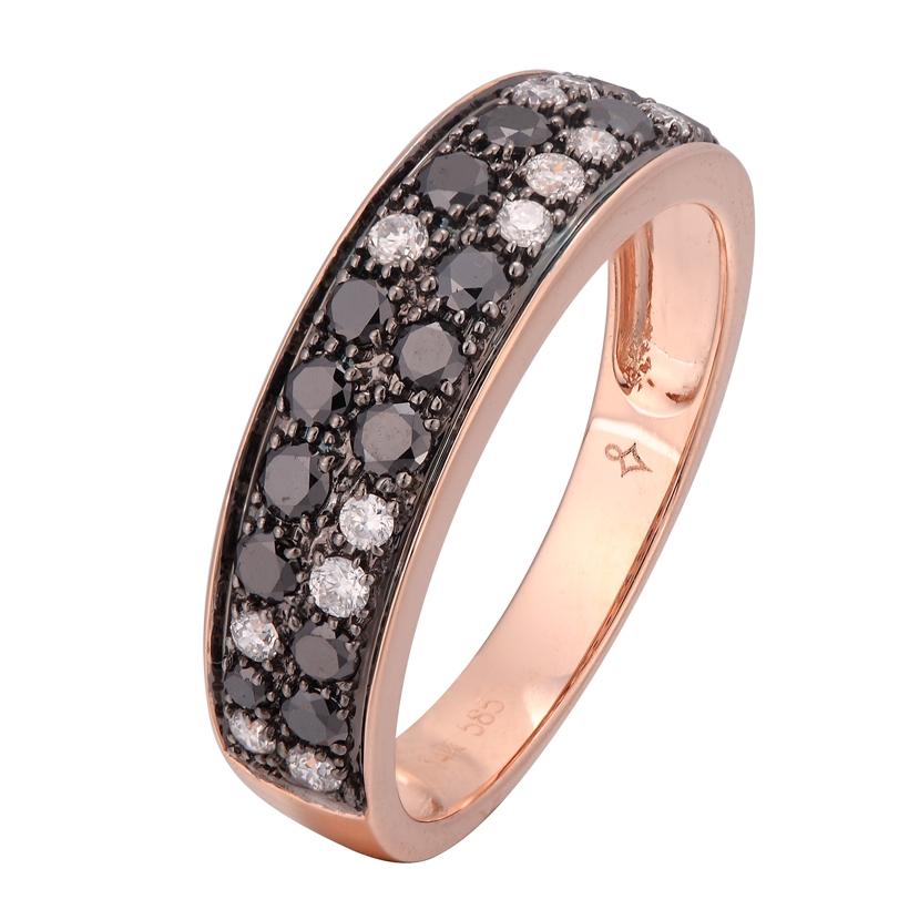 0.68 Ctw Diamond 14k Rose Gold Round Shape Womens Diamond Ring