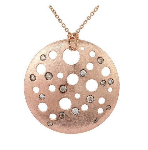 0.2 Ctw Diamond 14k Rose Gold Womens Diamond Necklace Pendant With 16 Inch Chain