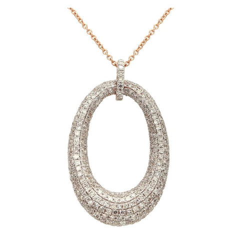 1.33 Ctw Diamond 14k Rose Gold Womens Diamond Necklace Pendant With 16 Inch Chain