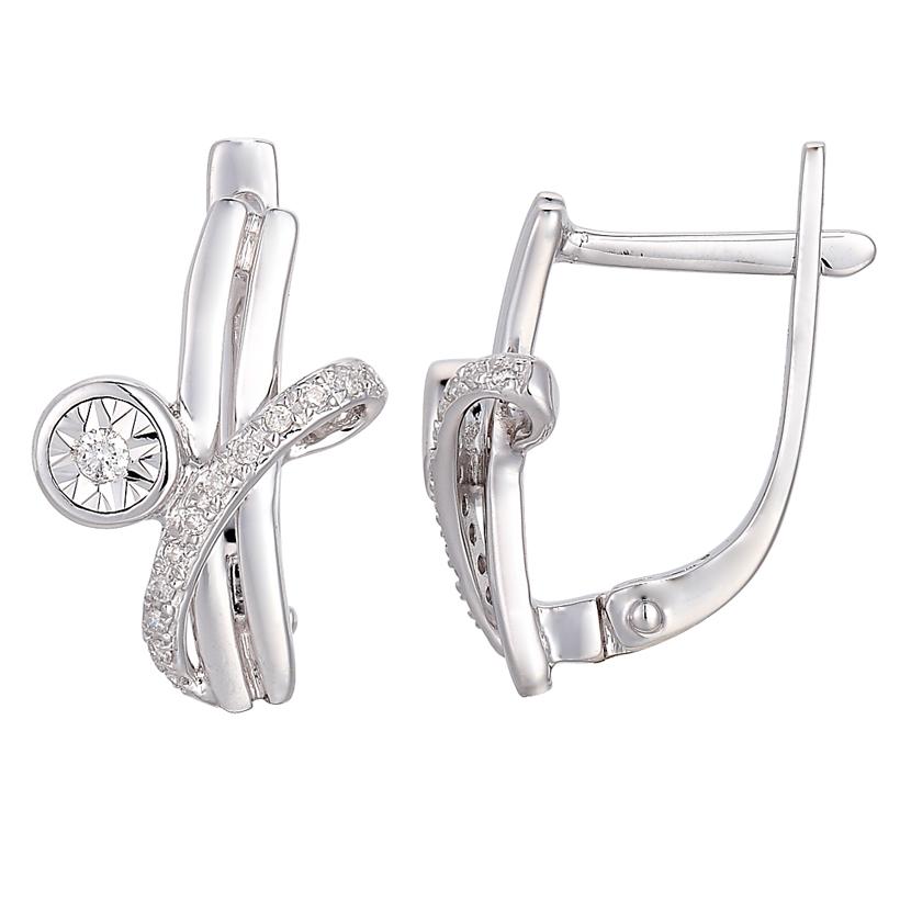 0.14 Ctw Diamond 14k White Gold Round Shape Womens Diamond Earrings