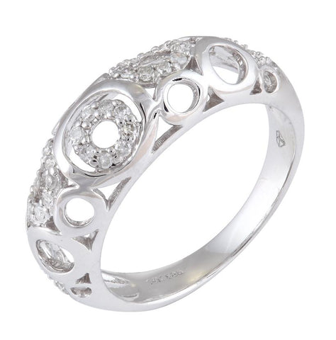 0.19 Ctw Diamond 14k White Gold Round Shape Womens Diamond Ring