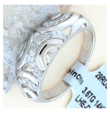 0.19 Ctw Diamond 14k White Gold Round Shape Womens Diamond Ring