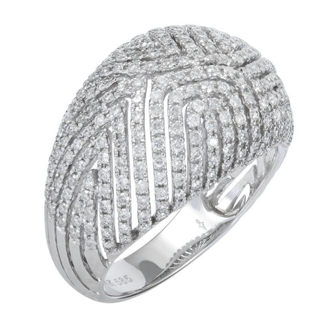 1.13 Ctw Diamond 14k White Gold Womens Diamond Ring