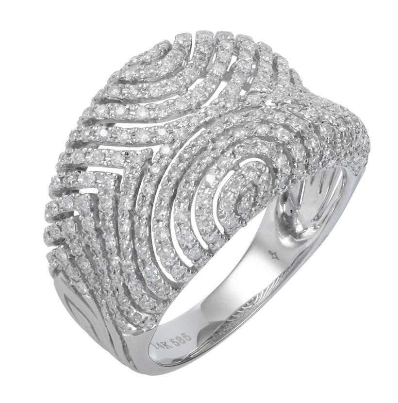 0.95 Ctw Diamond 14k White Gold Womens Diamond Ring