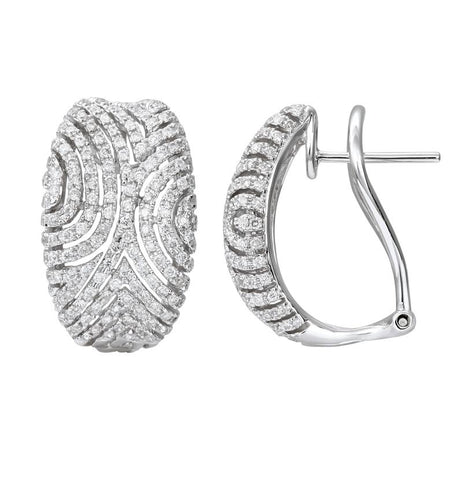 1.42 Ctw Diamond 14k White Gold Womens Diamond Earrings