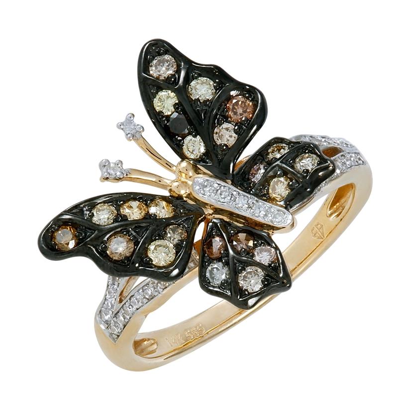 0.48 Ctw Diamond 14k Yellow Gold Round Shape Womens Diamond Ring