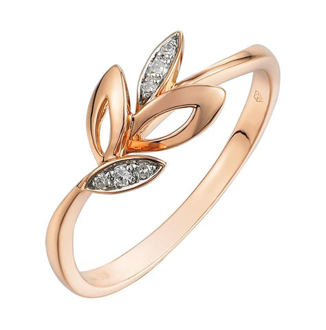 0.04 Ctw Diamond 14k Rose Gold Round Shape Womens Diamond Ring