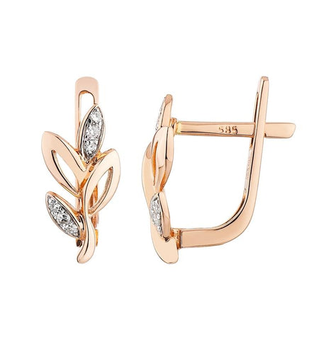 0.06 Ctw Diamond 14k Rose Gold Round Shape Womens Diamond Earrings