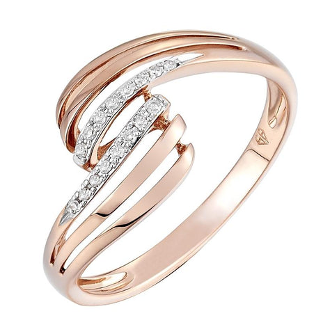 0.05 Ctw Diamond 14k Rose Gold Womens Diamond Ring