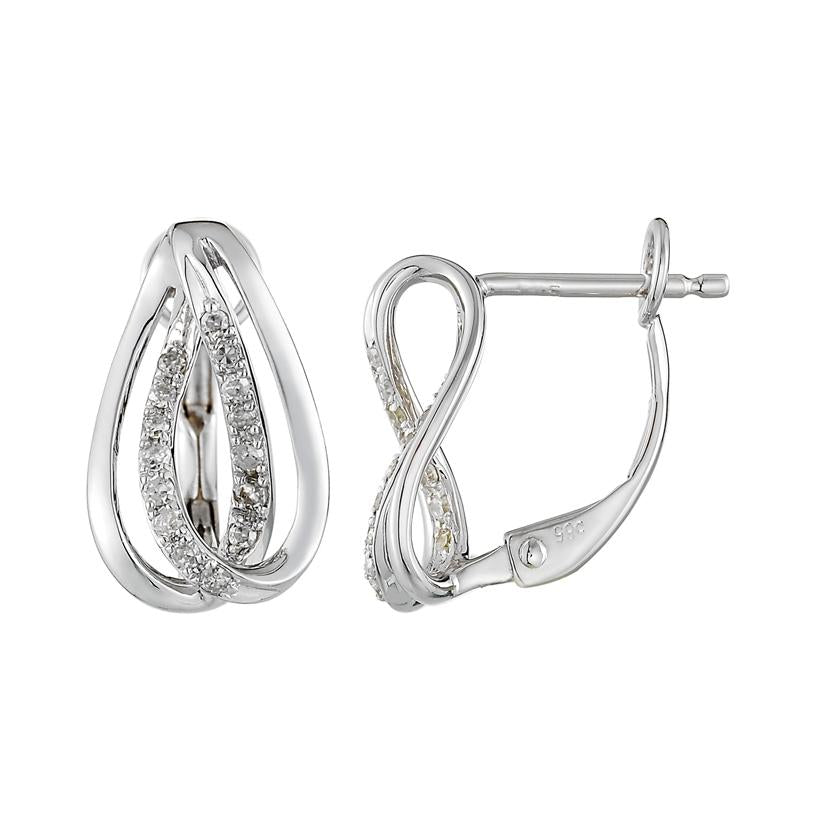 0.13 Ctw Diamond 14k White Gold Womens Diamond Earrings