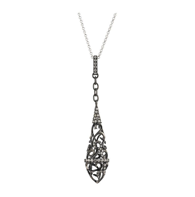 0.39 Ctw Diamond 14k White Gold Round Shape Womens Diamond Necklace Pendant With 16 Inch Chain