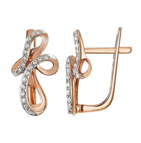 0.14 Ctw Diamond 14k Rose Gold Round Shape Womens Diamond Earrings