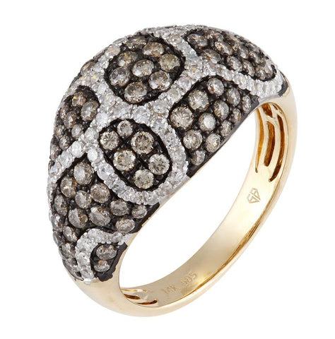 1.79 Ctw Diamond 14k Yellow Gold Round Shape Womens Diamond Ring