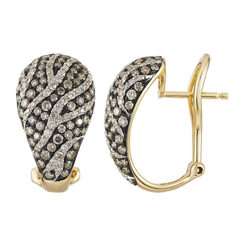 1.59 Ctw Diamond 14k Yellow Gold Round Shape Womens Diamond Earrings