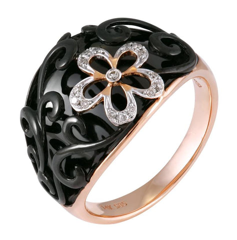 0.06 Ctw Diamond 14k Rose Gold Womens Diamond Ring