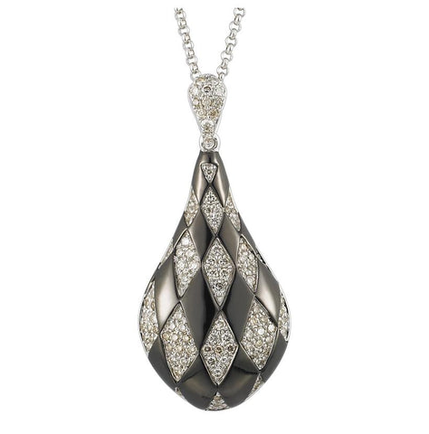 0.42 Ctw Diamond 14k White Gold Round Shape Womens Diamond Necklace Pendant With 16 Inch Chain