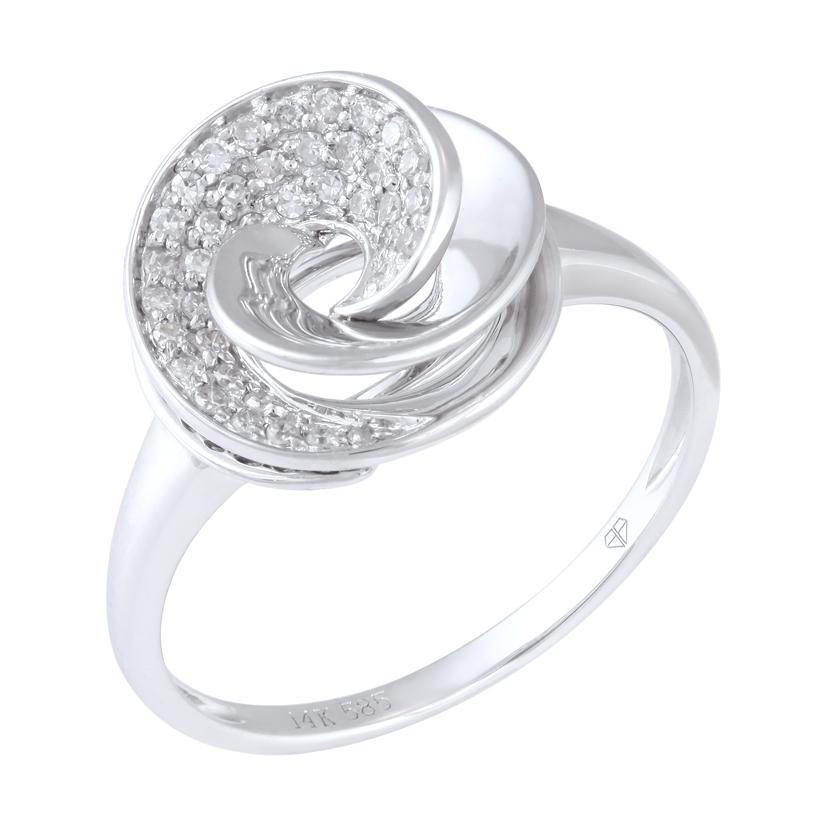 0.15 Ctw Diamond 14k White Gold Round Shape Womens Diamond Ring