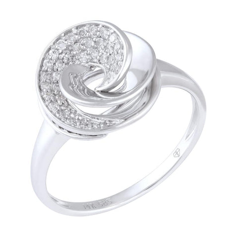 0.15 Ctw Diamond 14k White Gold Round Shape Womens Diamond Ring