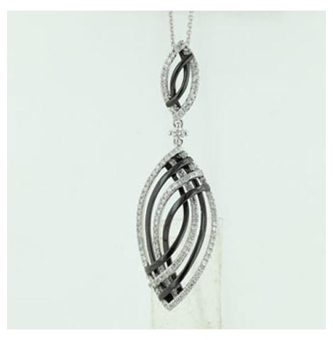 0.44 Ctw Diamond 14k White Gold Round Shape Womens Diamond Necklace Pendant With 16 Inch Chain