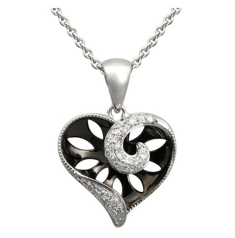 0.08 Ctw Diamond 14k White Gold Round Shape Womens Diamond Necklace Pendant With 16 Inch Chain