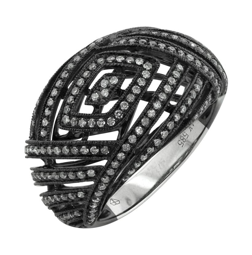0.58 Ctw Diamond 14k White Gold Round Shape Womens Diamond Ring