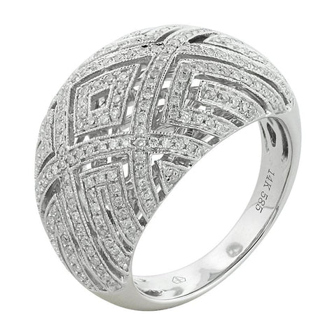 0.66 Ctw Diamond 14k White Gold Round Shape Womens Diamond Ring