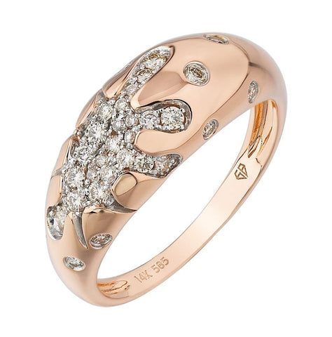 0.31 Ctw Diamond 14k Rose Gold Round Shape Womens Diamond Ring