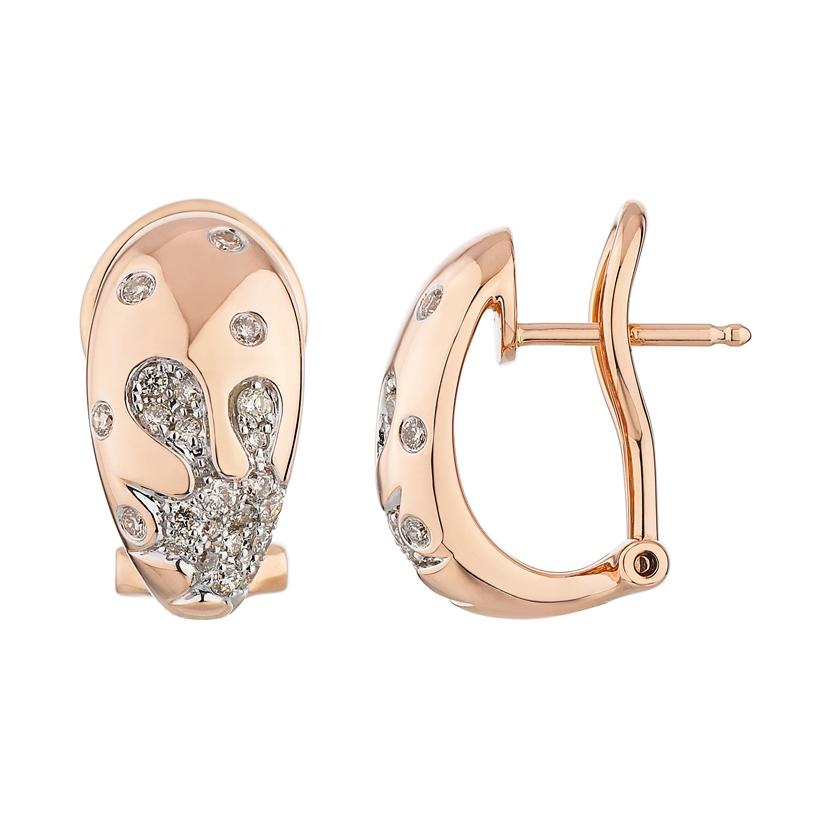 0.32 Ctw Diamond 14k Rose Gold Round Shape Womens Diamond Earrings