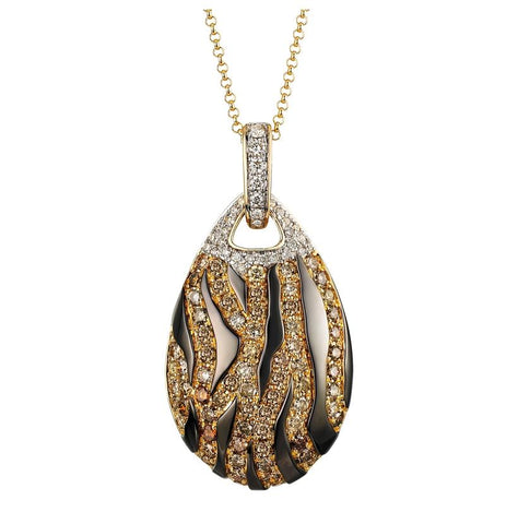 1.54 Ctw Diamond 14k Yellow Gold Womens Diamond Necklace Pendant With 16 Inch Chain