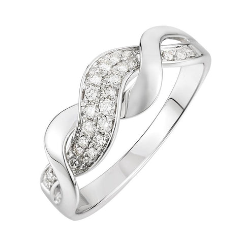 0.17 Ctw Diamond 14k White Gold Womens Diamond Ring